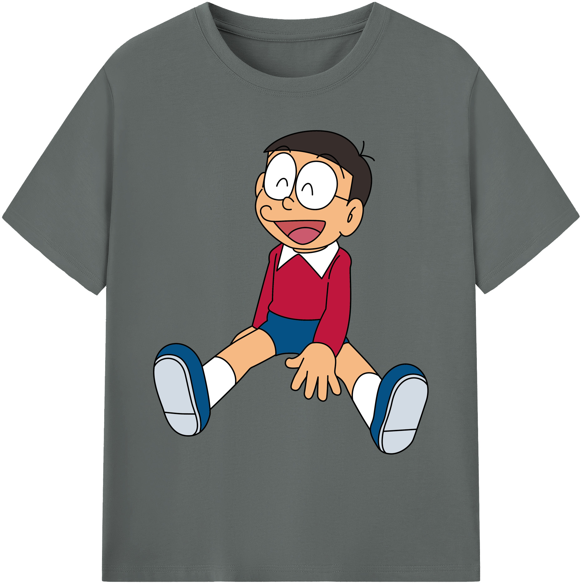 （画像用） ドラえもん 野比 のび太 Doraemon Nobita Nobi 綿100％ メンズ半袖Tシャツ｜肌触りやわらか＆通気性